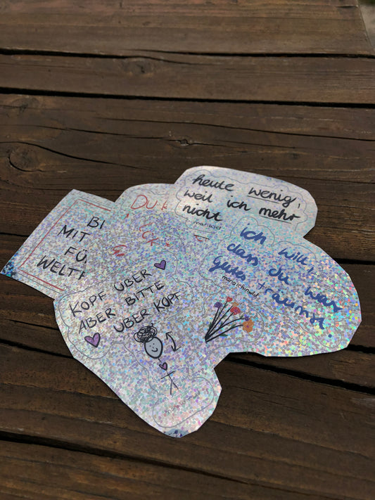 Herz über Kopf | Glitzersticker