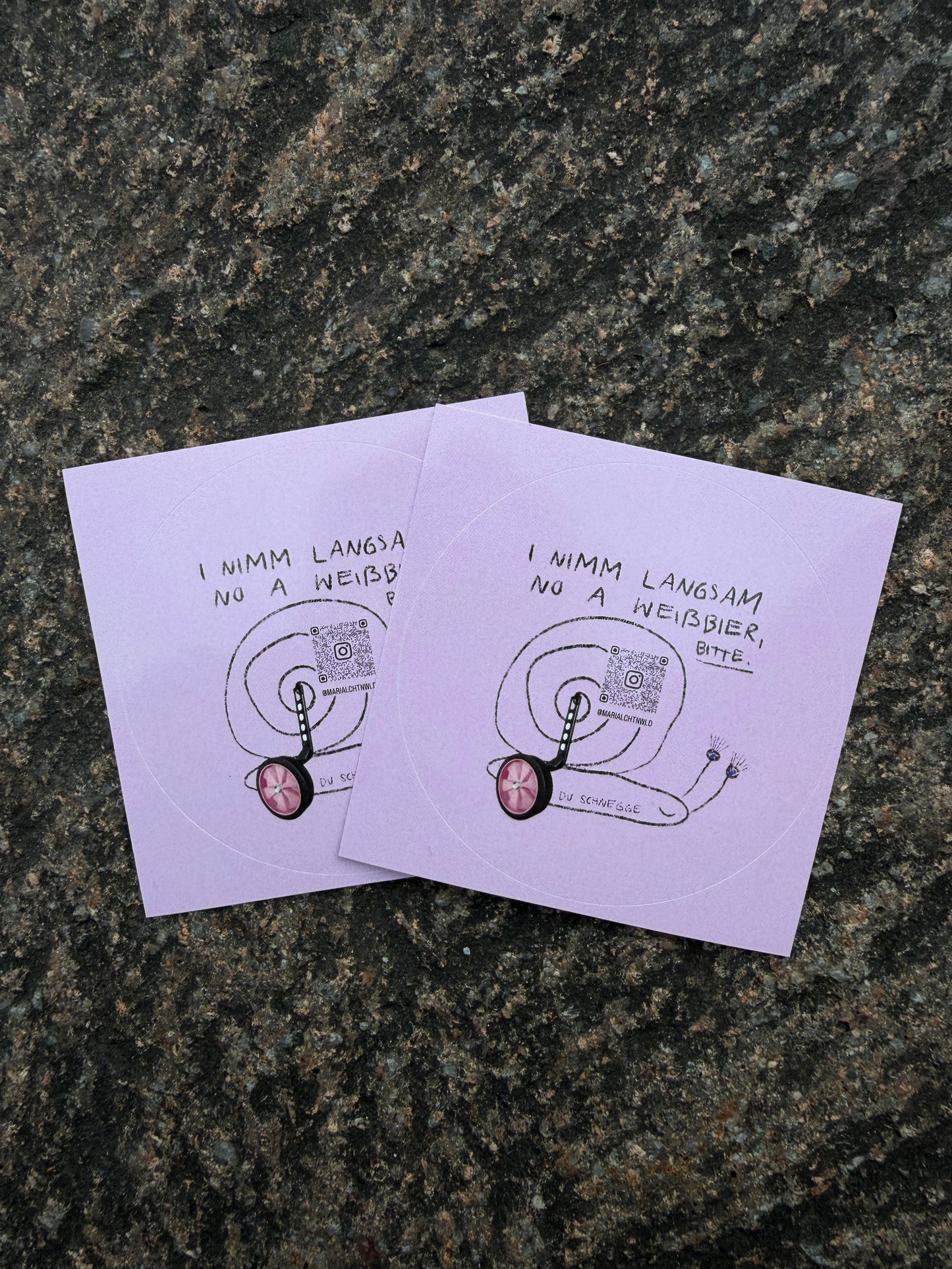 2x Weißbier-Schnegge | Sticker-Set