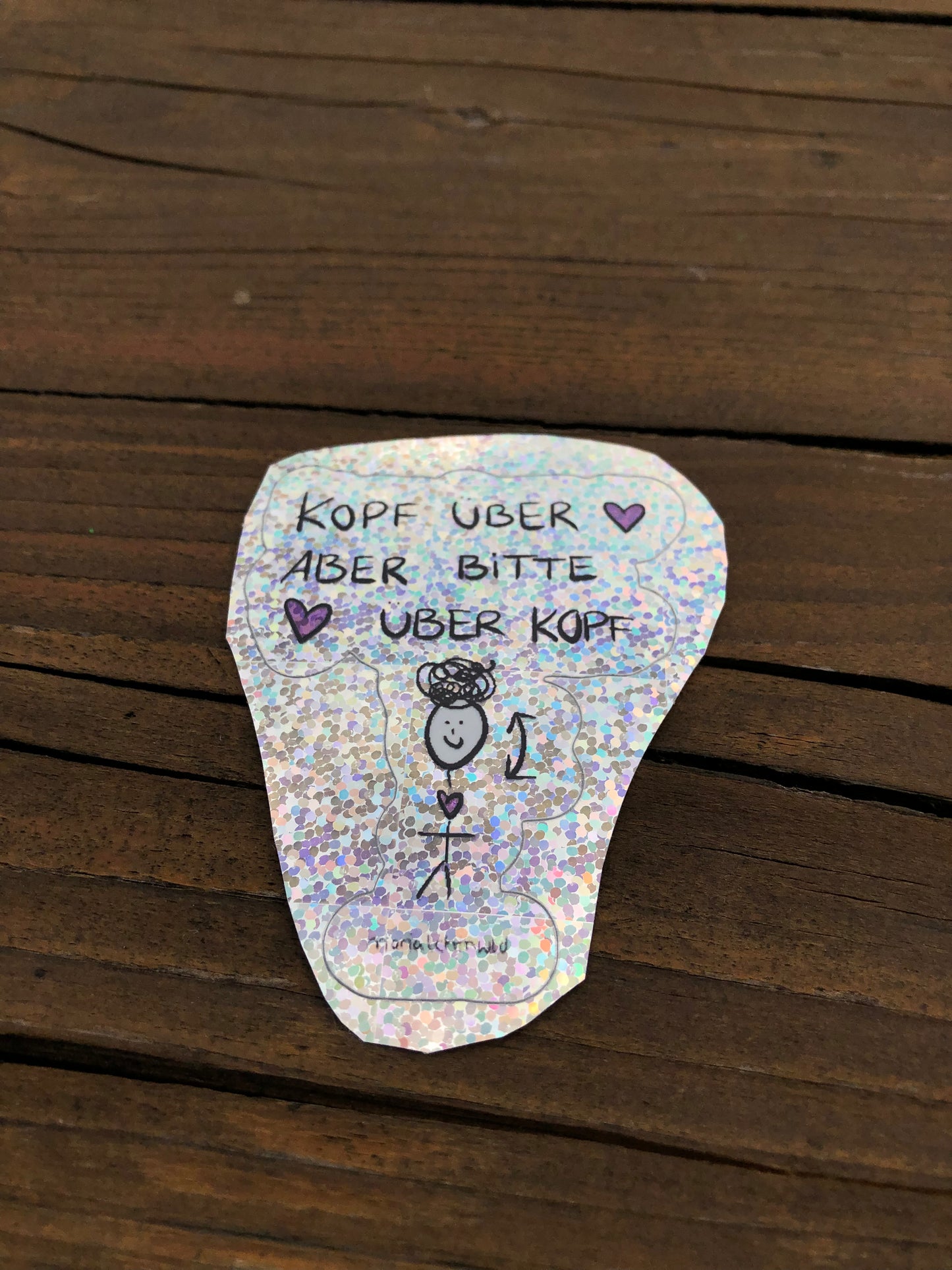 Herz über Kopf | Glitzersticker