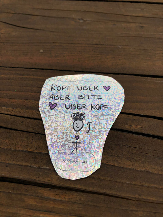 Herz über Kopf | Glitzersticker